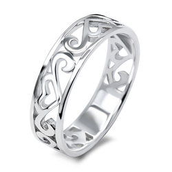 Carve Heart Silver Ring XTR-21